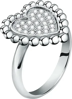 Women's Ring Morellato Turtle Size 12 14 18 SAUA14 Heart Zircons Steel • $40.11