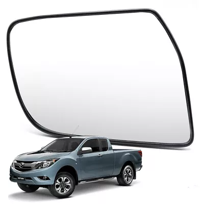 Left Wing Side Mirror Glass + Base Black For Mazda Bt-50 Pro 4x2 4x4 2012 2018 • $28.39