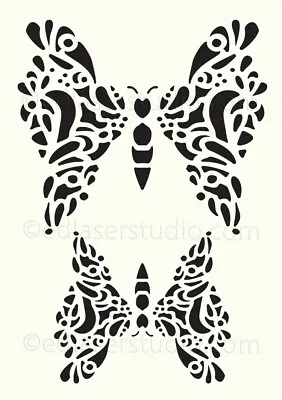 Butterfly Stencil Vintage Lace Template Cardmaking Paint Furniture Wall Art BU3 • £8.99