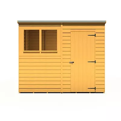 8x6 WOODEN PENT SHED SINGLE DOOR WINDOW ROOF FELT GARDEN SHEDS 8ft X 6ft STORAGE • £435.94