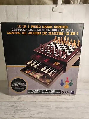 Spin Master Wood Game Vintage 12 In 1 Game Centre Compendium Boxed BN • £24.95