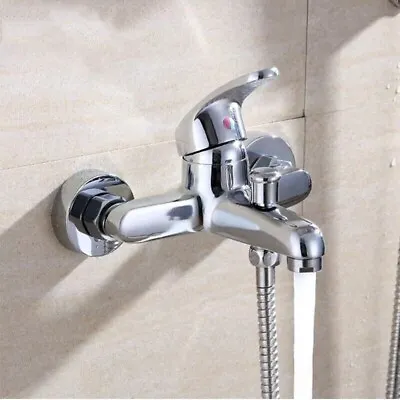 Luxury Bathroom Sink Bath Mix Tap Shower Mixer Taps With Hose And Shower Head • £20.70