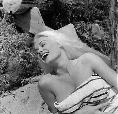 Actress Mamie Van Doren Poses At The Beach In LA 1956 OLD PHOTO 17 • $9