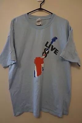 Vintage Live Aid 8 2005 World Tour Concert T Shirt XL Blue • $25.16