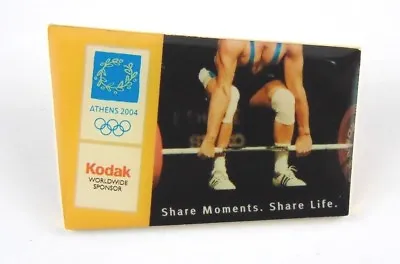 Athens Olympic Games 2004 Pin Badge - Kodak Share Moments Weight Lifting Sponsor • £6.30
