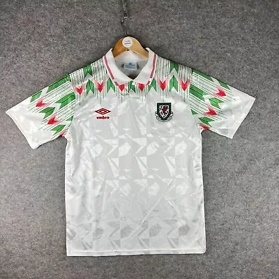 Wales Football Shirt Mens Extra Large White Away Umbro Authentic 1990 XL Vintage • £60.74