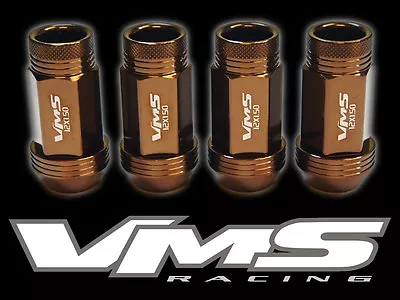 Vms Racing 8pc 48mm Premium Extended Wheel Aluminum Lug Nuts 12x1.5 Bronze Bz6 • $19.99