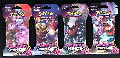 Pokemon Sun Moon Unified Minds Booster Sleeve Packs All 4 Artwork Nice! • $49