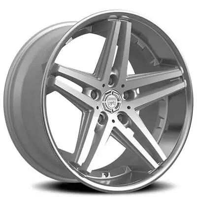 (4) 22  Staggered Lexani Wheels Ekko Silver With SS Lip Rims(B43) • $2709