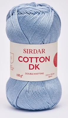 £3.50 • Buy Clearance Sirdar Cotton Double Knit 100g - 533 Blue Skies - Includes Pack Offers