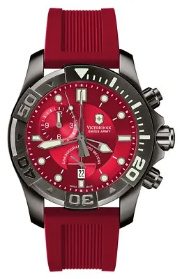 Victorinox Swiss Army Red Dial Dive Master 500 Men's Chronograph Watch 241422 • $699