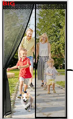 Fly  Screens  For  Doors  80X200Cm  Magnetic  Screen  Door  With  Lace  And  Pow • £16.99