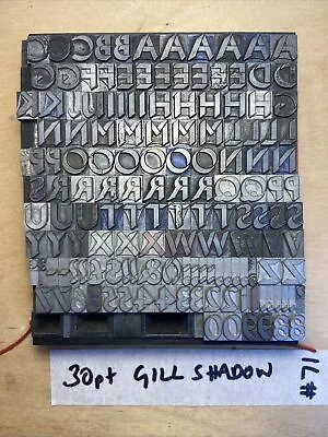 £35 • Buy 30 Pt Gill Shadow Letterpress Metal Type Sans #71