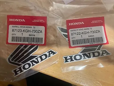 Honda GENUINE Wing Fuel Tank Decal Wings Sticker 80mm BLACK ON SILVER • £5.50
