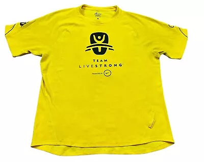 Nike Dri-Fit Team Livestrong Cycling Yellow Black Men Size Large Active T-Shirt • $17.99