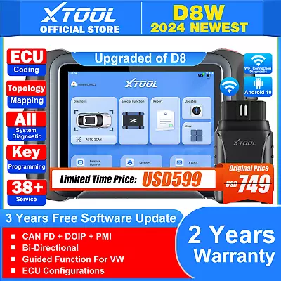 XTOOL D8W WIFI Connection All System Diagnostic OBD2 Scanner Key Programming • $599