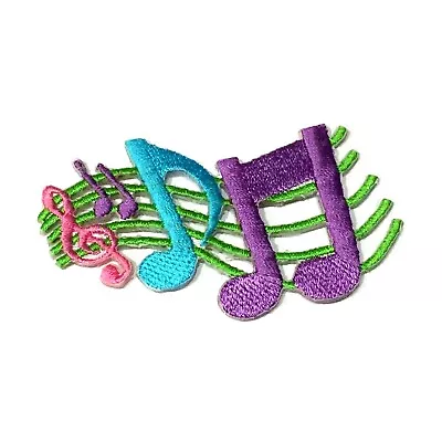 Music Notes Patch Cute Embroidery Design Musical Band Decoration Mix Lot 3 Inch • $19.90