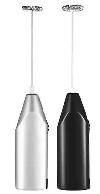 Electric Milk Frother Egg Mixer Whisk Beater Coffee Foamer Kitchen Silver & Back • £3.49