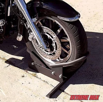 Motorcycle Wheel Chock Stand Travel Safety Lock Storage Sport Bike Trailer Tire  • $124.99