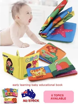 Book Interactive Education Soft Cloth Book Baby Toddler Infant Toy • $5.85