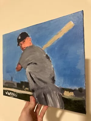 Mickey Mantle Painting 11x14 Autographed By The Artist Baseball Fathers Day Gift • $59.99