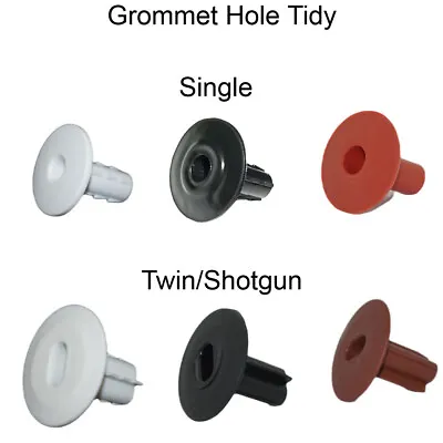 £4.99 • Buy Hole Tidy Grommet Single & Twin Shotgun Cable Entry Cover Bush Feed Sky CCTV