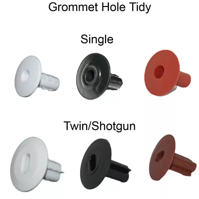 Hole Tidy Grommet Single & Twin Shotgun Cable Entry Cover Bush Feed Sky CCTV • £6.95