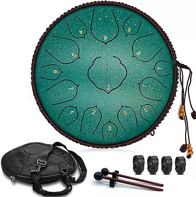 Steel Tongue Drum 15 Notes 14 Inch D-Key Panda Balmy Drum Percussion Instrument • $151.99