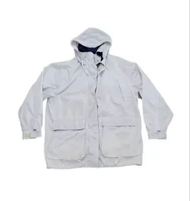Pacific Trail Vintage White Hooded Men Size Medium Mid Length Windbreaker Jacket • $12.71