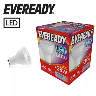 GU10 LED Bulbs 35W Spot Light Lamp Day White Down Lights EVEREADY • £6.25