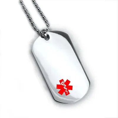 Custom Engraved Double Side Medical Alert ID Dog Tag. Free 12 Lines Of Engraving • $29.99