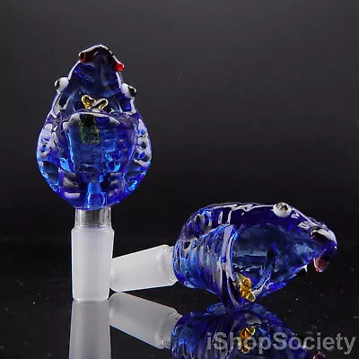 3½  Viper Snake Glass Slide Bowl 14mm Water Pipe Hookah Head Piece Thick Bowl BL • $13.99