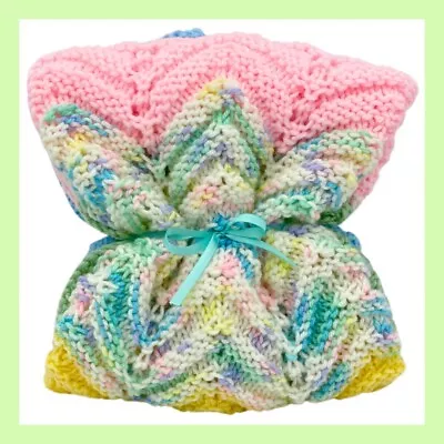 ❤️Vintage Baby Afghan Nursery Crochet Colorful Crib Blanket Throw Handmade❤️ • $18.98