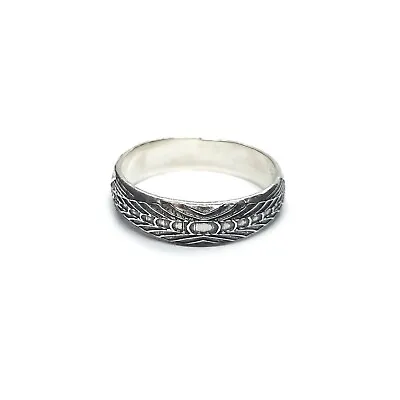 Genuine Sterling Silver Ring Band Spider Web 6mm Wide Solid Hallmarked 925 • £21.40
