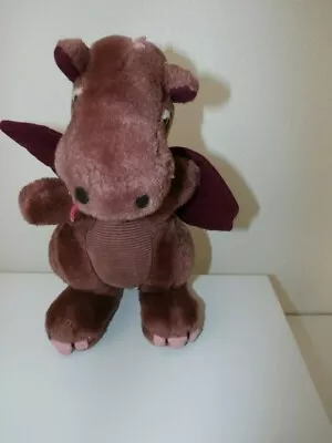 R Dakin Maroon Dragon Vintage Plush 1983 Wings 9  Stuffed Animal Dinosaur Red • $19.99