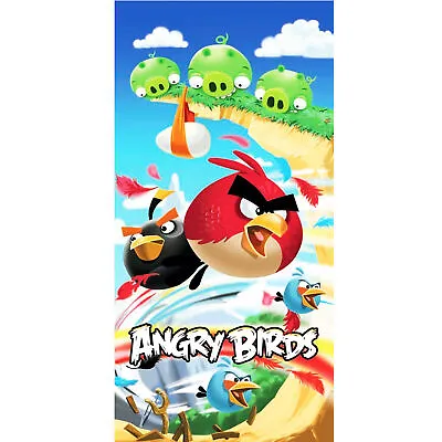 £13.09 • Buy Angry Birds Bath Towel Cliffhanger 75 X 150 Beach Sheets Beach Towel 100% Cotton 