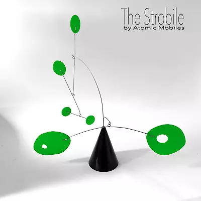 Striking Mid Century Modern Art Stabiles | Green Kinetic Sculpture Home Decor • $199