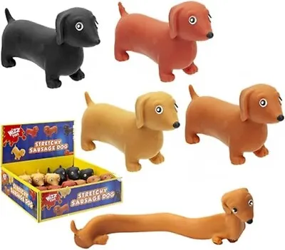 Stretchy Dachshund Stress Squeeze Toy Fidget Sausage Dog Party Bag Filler • £4.95