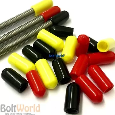  Rod Bar Studding Stud Screws Bolts Cable Safety Vinyl Plastic Thread Cover Caps • £4.62