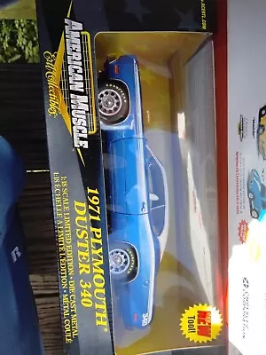 Ertl Diecast 1/18 Scale American Muscle Blue 1971 Plymouth Duster 340 NIB READ! • $89.99