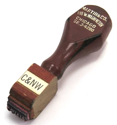 $21.99 • Buy Chicago & Northwestern Railroad Vintage Rubber Stamp Railroadiana - Martin & Co.