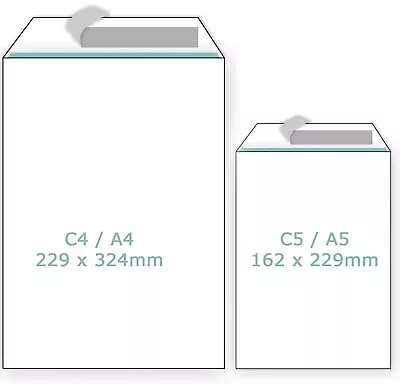 Plain White Envelopes Peel And Seal C4/A4 C5/A5 Postal Large Letter High Quality • £3.89