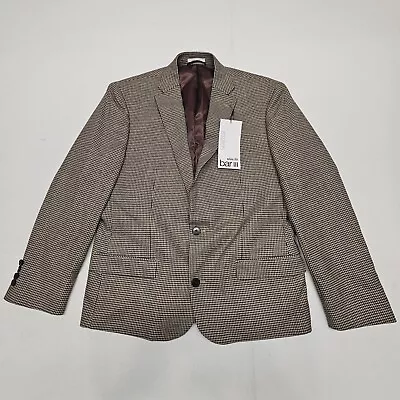 Bar III Men's 40R Slim-Fit Check Suit Jacket Burgundy Black Beige Check • $44.99