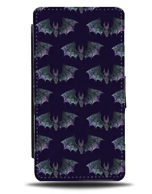 Halloween Bats Flip Wallet Case Bat Black Dark Grey Purple Wings Spooky At07 • £19.99