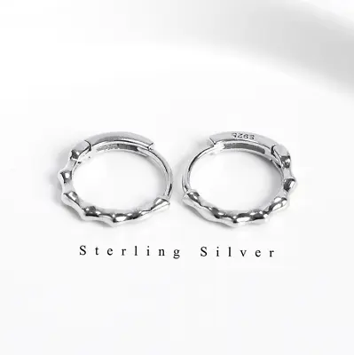 Sterling Silver 925 Small Huggie Hoop Earrings Hoop Men Women Gift 15x2mm F36 • $12.95