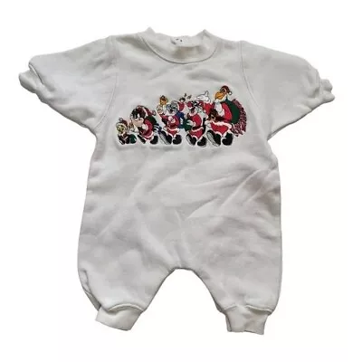 VTG Warner Brothers 3M Embroidered Santa Christmas Holiday One Piece Bodysuit • $12