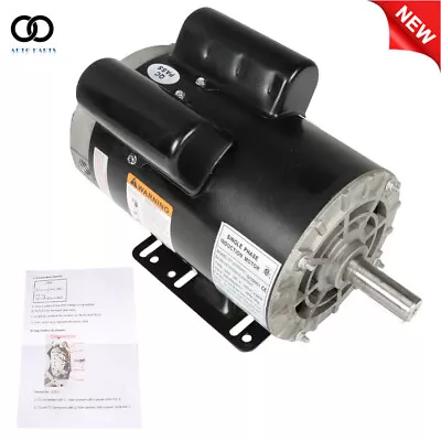 5 HP 1Phase Compressor Duty Electric Motor 230 V 3450 RPM Frame-56HZ 7/8'' Shaft • $210.26