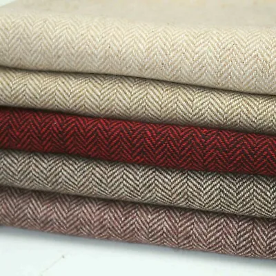 £6.50 • Buy Herringbone Tweed 50% Wool Blend Upholstery Fabric Sofa Cushion Chairs 5 Colours