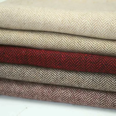 £6.50 • Buy Herringbone Tweed 50% Wool Blend Upholstery Fabric Sofa Cushion Chairs 5 Colours