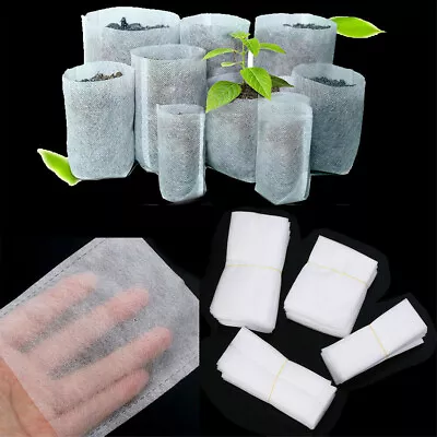 £3.72 • Buy 100pcs Biodegradable Non-Woven Nursery Bags Plant Grow Bag Pouch Pots